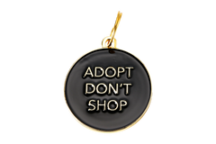 Adopt Don't Shop</br>Enamel Charm</br>Not Engraved</br>Black - BUBU BRANDS