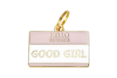 Hello My Name is Good Girl</br>Enamel Charm</br>Not Engraved - BUBU BRANDS