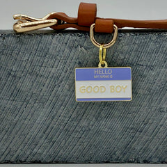 Hello My Name is Good Boy</br>Enamel Charm</br>Not Engraved - BUBU BRANDS