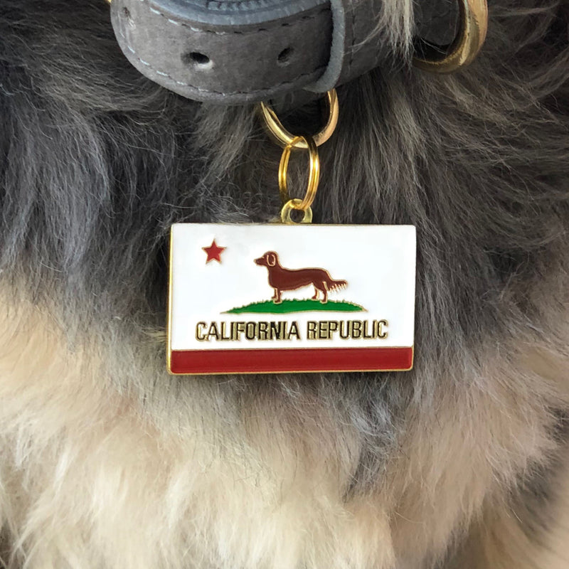 California Republic</br>Enamel Charm/ID Tag</br>Engraved - BUBU BRANDS