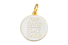 Nap Hard Play HARD</br>ENAMEL CHARM/ID TAG</br>Engraved - BUBU BRANDS